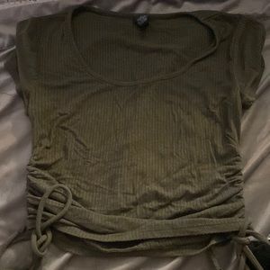 cute olive green top size xs